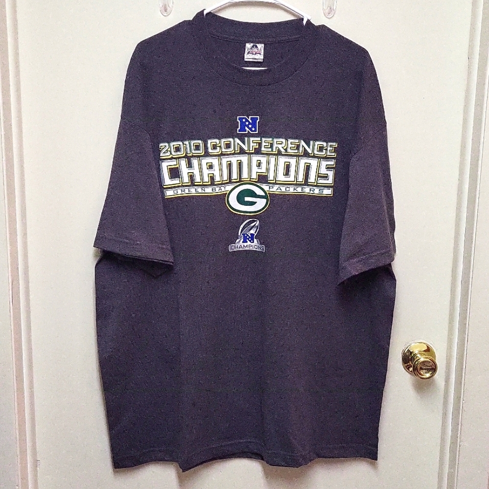 Alstyle Gray 2010 NFL Green Bay Packers Conference Champion Crewneck T-shirt